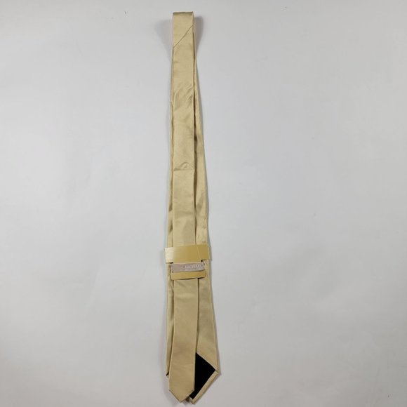 Michael Kors Mens Solid Beige Formal Tie 100% Silk - Picture 4 of 10